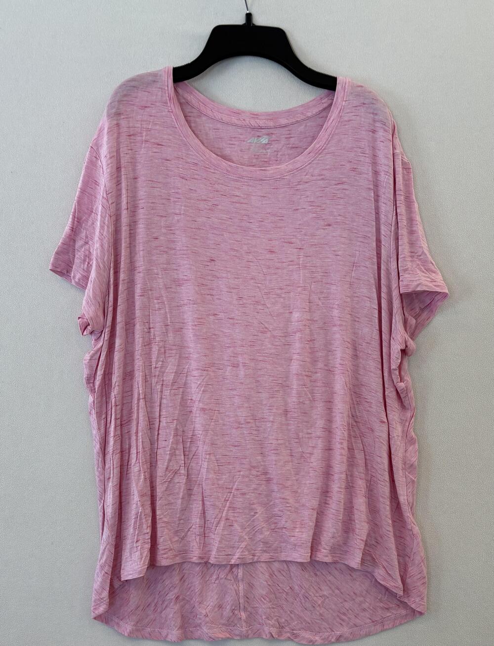 Avia Shirt Womens XXXL 22 Pink Short Sleeve Scoop Neck Lightweight Stretch